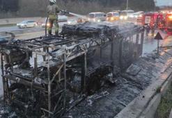 İstanbul'da korku dolu anlar! İETT otobüsü alev alev yandı