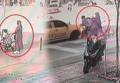Yaya geçidinde dehşeti yaşadılar! Anne ile bebeği yaralandı