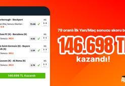 4 maçta 2.267 oran yakaladı, 75 TL’ye 146.698 TL kazandı!