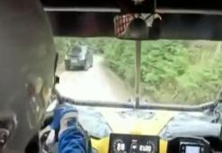 Kaza böyle geldi! Yarış alanına giren sivil kamyonet...
