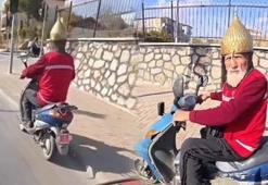 Görenler şaşkına döndü! Kask yerine bunu takıp trafiğe çıkınca...