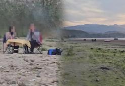 Sapanca Gölü'ndeki kuraklığa böyle dikkat çekti! ‘Suyun olduğu yerde insanlar mangal yapıyor’