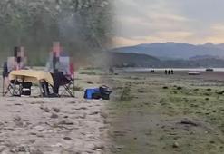 Sapanca Gölü'ndeki kuraklığa böyle dikkat çekti! ‘Suyun olduğu yerde insanlar mangal yapıyor’
