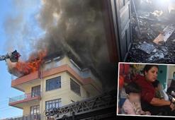 Antalya'da yangın paniği! Mahsur kalan 3 çocuğu inşaat işçileri kapıyı kırarak kurtardı