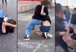Okul bahçesinde korkunç görüntü! 11 kişi bir kız öğrenciyi dövdü: 'Vurun acımayın'
