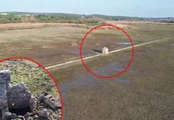 Terkos Gölü'nde su çekilince tarihi su kanalları gün yüzüne çıktı