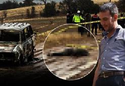 Yanmış otomobilin yanında başsız erkek cesedi bulundu! Polis kesik başı arıyor