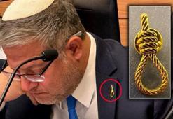 Kana doymayan İsrail'in Güvenlik Bakanı Ben-Gvir 'yağlı urgan' rozeti taktı!