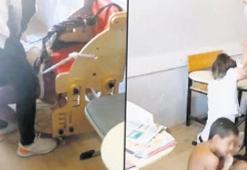 Otizmli çocukları derste iple bağladılar