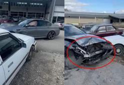 Lüks aracını oto yıkamaya bıraktığına bin pişman oldu! Çalışan, 3 araca çarptı