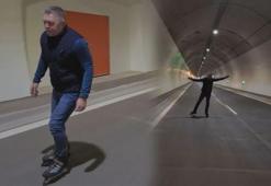 Slovakya Başbakanı Fico, ülkenin en uzun tünelini açmadan önce tünel boyunca paten kaydı