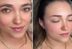 Operasyon yok, ameliyat yok... Tek dokunuşla yüz germe etkisi! Kaşlarının yönü değişti