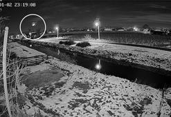 Samsun’da gök taşının düşme anı kamerada