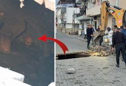 Manisa'da çöken yolda şoke eden gelişme! İnsan kafatası ve kemikler bulundu