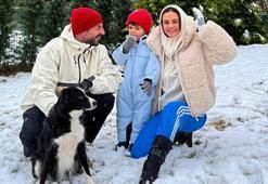 Hande Soral ve İsmail Demirci çiftinden mutlu aile pozu