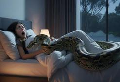 Kabus değil gerçek! Üzerinde 2.5 metrelik pitonla uyandı: 'Kımıldama'