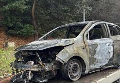 FSM Köprüsü girişinde alevler yükseldi! Otomobil küle döndü, trafik kilitlendi