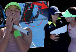 Avustralya Açık'ta Zeynep Sönmez'den tarihi başarı! Top toplayıcı çocuğun yardımına koştu