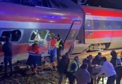 İspanya'da hızlı trenler raydan çıktı! Bölgeden korkunç görüntüler