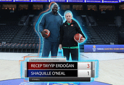 Cumhurbaşkanı Erdoğan, Shaquille O’neal'ı serbest atışta geçti!