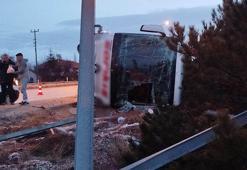 Burdur'da yolcu otobüsü devrildi! Çok sayıda yaralı var