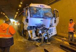 TEM’de tünel içinde zincirleme kaza! Tanker ve TIR'lar birbirine girdi