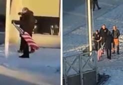 ABD bayrağını göndere çekmeye çalıştı, halk müdahale etti! Grönland'da gergin anlar