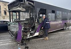 Hakkari'de yolcu minibüsü ile belediye otobüsü çarpıştı! 18 yaralı