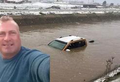 Otomobil su kanalına uçtu! Sürücünün cansız bedenine ulaşıldı