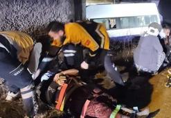 Tarım işçilerini taşıyan minibüs buzlanma nedeniyle kontrolden çıktı! 2’si ağır, 14 yaralı