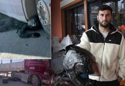 TIR'ın altında metrelerce sürüklendi, hayatta kaldı: Asfaltla burun burunaydım