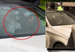 Bebek'te ilginç anlar! Trafiği kapatan kadın aracın içinde dans etti
