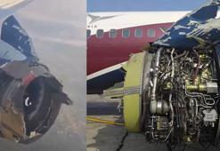 Havada korku dolu anlar! Uçağın motoru patladı, dehşet kameraya yansıdı