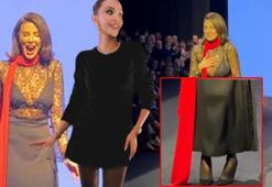 Talihsiz an! Özge Ulusoy’un podyumda ayakkabısı fırladı