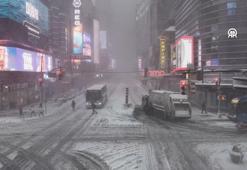 Kar fırtınası etkisindeki New York kenti havadan görüntülendi