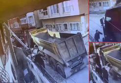 Kayan kamyonu durdurmak istedi… Önce kapıyla direk arasında sıkıştı, sonra 5 metreden düştü