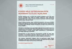 MSB: Hava sahamıza yönelen İran balistik füzesi imha edildi