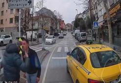 Üsküdar’da yol verme kavgası kamerada