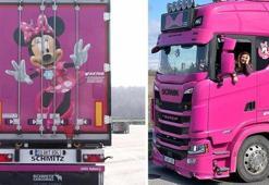 Pembe TIR'ıyla Avrupa'ya açıldı, gören bir daha bakıyor: Şaşırıyorlar!