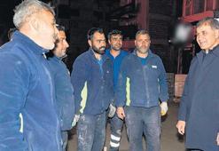 Yol emekçileriyle gece mesaisi