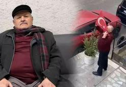 Soğuk havaya rağmen aşağı indi! Yerde bulduğu Türk bayrağını öperek astı