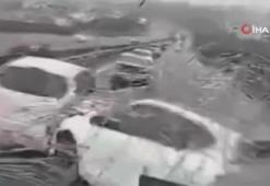 TEM Otoyolu'nda kaza anı kamerada