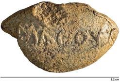 2.100 yıllık sapan mermisi bulundu: Bakın üzerinde ne yazıyor