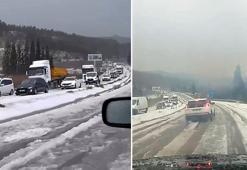 Karayolunda dolu şoku! Sürücüler zor anlar yaşadı