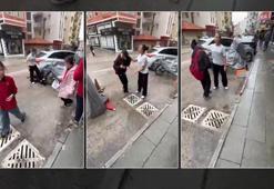 Ortaokul öğrencilerinin kavgası dehşete düşürdü! Saçından tutup yere yatırdı, kafasına ayağıyla bastı