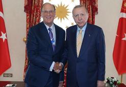 Cumhurbaşkanı Erdoğan, Dünya Ekonomik Forumu Başkanı Laurence D. Fink'i kabul etti
