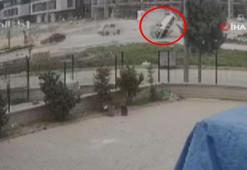 Kavşakta takla attıran kaza ucuz atlatıldı