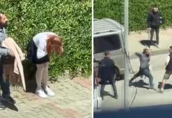 İstanbul'da şok görüntü! Tartıştığı kadını sokakta yumrukladı