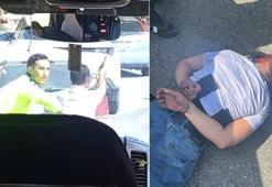 Kız arkadaşı ile birlikte taksiciyi rehin alıp, polise ateş açan şüpheli kıskıvrak yakalandı