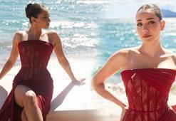 Zarafetiyle büyüledi! Özge Özacar'dan Cannes çıkarması